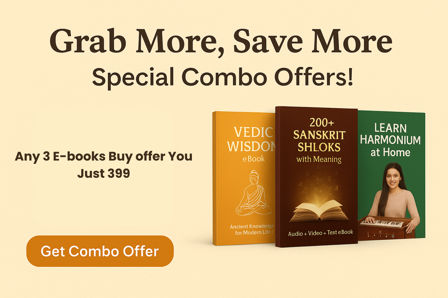 3 Ebook Vedic, Sanskrit, Harmonium in just 399
